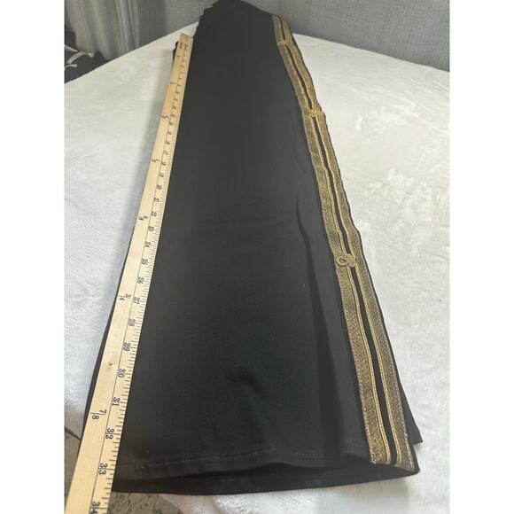 Polo Ralph Lauren Admiral Striped Wide-Leg Jeans Size 29 Black Gold - Picture 6 of 8